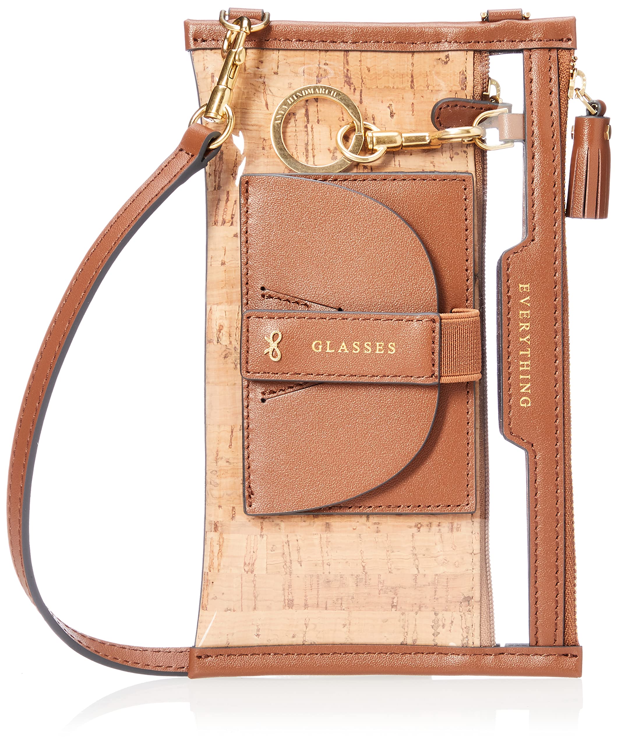 

Shoulder Bag Everything Pouch in Fabric [Anya Hindmarch] TPU/Cork Women s Clear/Natural [Item]