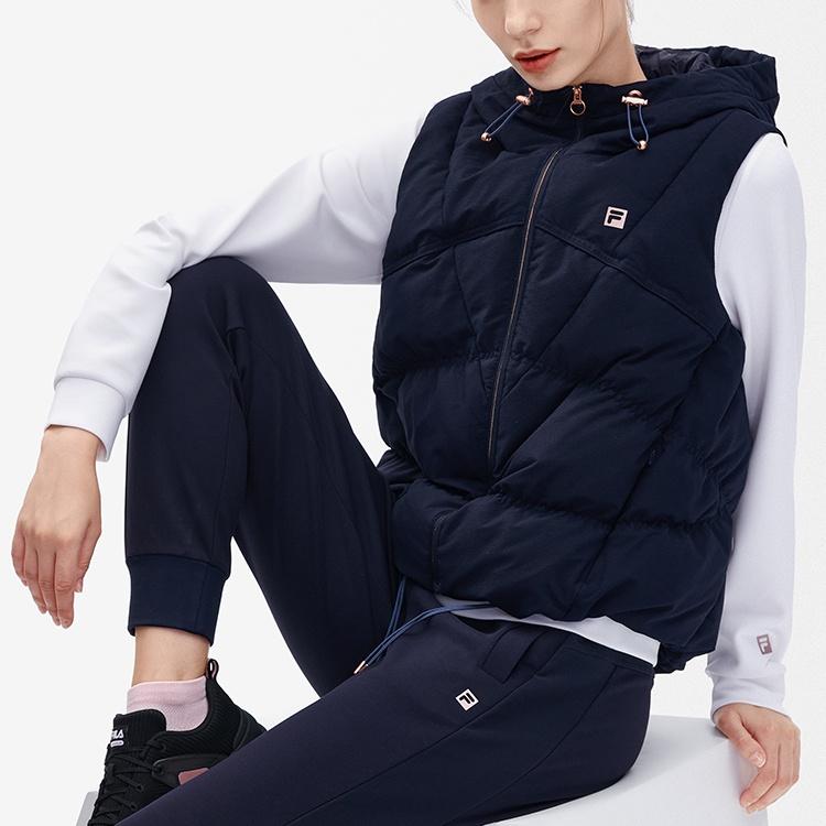 Fila Athletics Down Vests Women's Royal Blue Hooded Non Detachable Moderate Other A11W241924F-NV