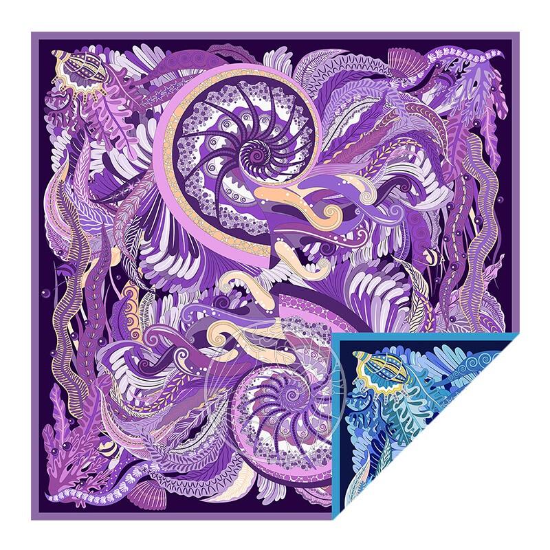 Aurora Serie Seidenwolle Jacquard Großer Schal
