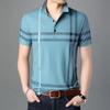 Fashion Trend Short-sleeved Polo Shirt for Men Summer Men's Lapel Plaid T-shirt Men's Tops