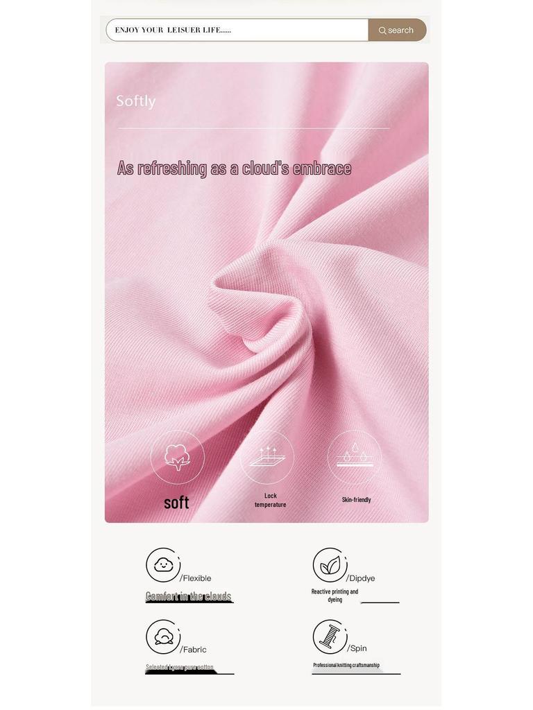 Women's V-Neck Long-Sleeve Pajama Set - Lycra Cotton, Sweet & Comfortable for Home or Out.