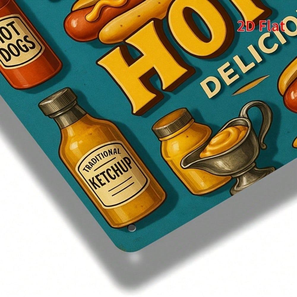 Vintage Hot Dogs Metallschild Retro Küchenwanddekor 7,8x11,8 Zoll
