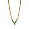 V-Shaped Titanium Steel Necklace: Light Luxury European & American Fashion, Non-Fading High-End Jewelry for Women.