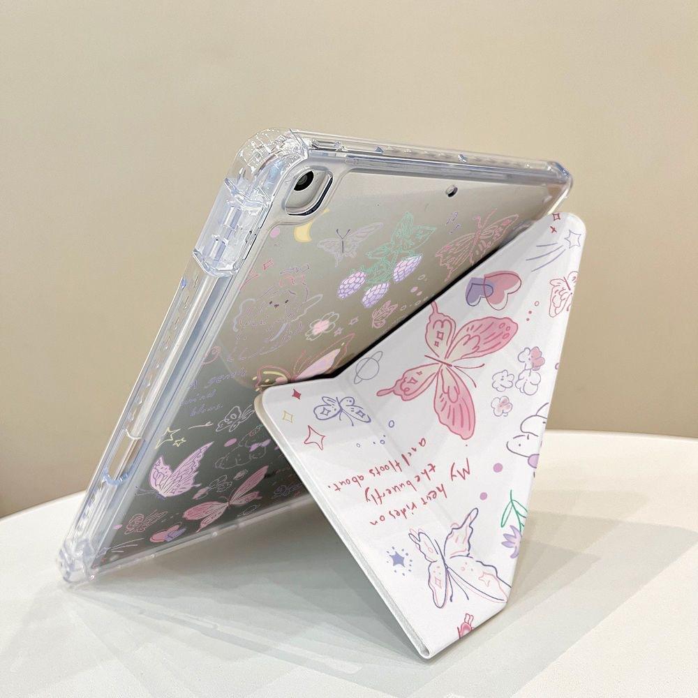 Smudged butterfly is suitable for iPad 11-inch Y folded edge sticker, tablet protective case with pen slot, iPad Pro13-inch hair generation