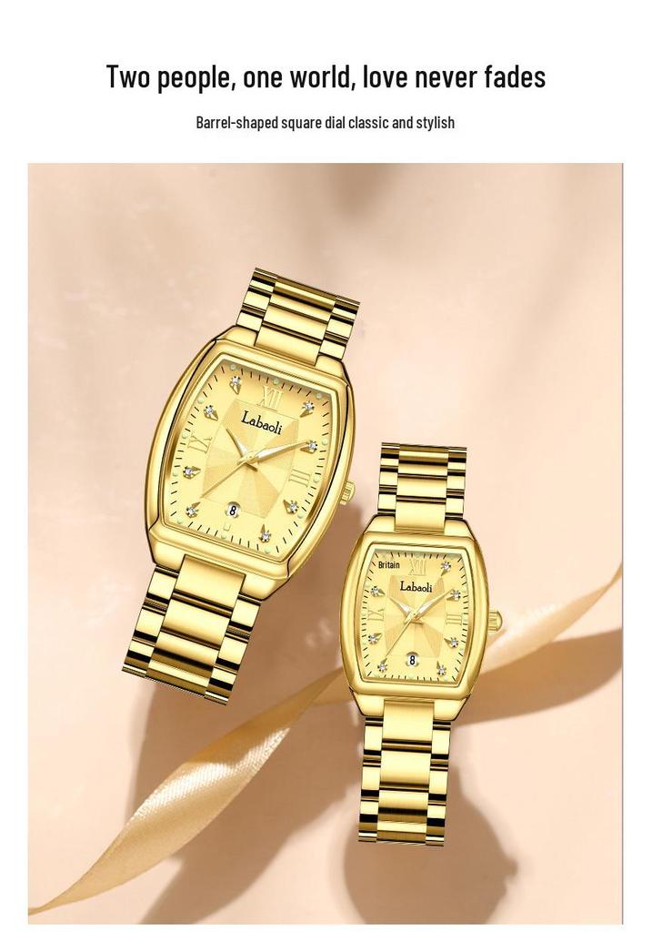 La Baoli Couple Quartz Waterproof Steel Wristwatch LA531