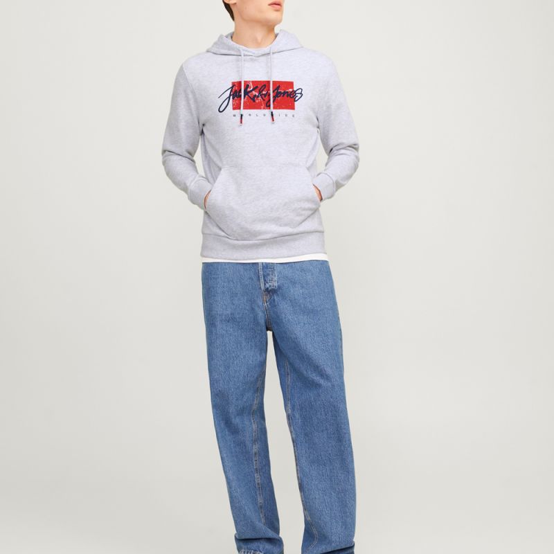 

Свитшот белый jwhtiley 12287692 4400 Мужской JACK & JONES M светло-серый