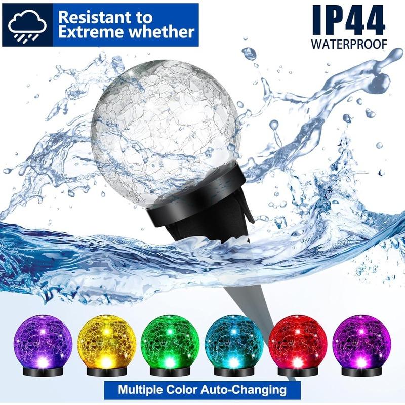 1Pcs Extra Large Solar Globes Lights Outdoor Multi-Color Pre Lit Crystal Ball Light Waterproof Lawn Solar Light