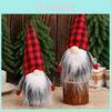 Christmas Gnome Plush Figure With Red Black Checkered Fabric For Holiday Decor