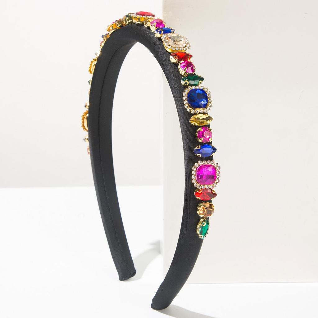 Heavy Industry Diamond Inlaid Sponge Fine Hair Headband For Women Exquisite And Versatile High-end Light Luxury Simple Hair Accessories