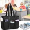 Tote Business Large Many A4 Document Includes Pen Holder and Sleeve for Inch Commuting to Business Black [Damero] Teacher's Bag, Bag, Capacity,