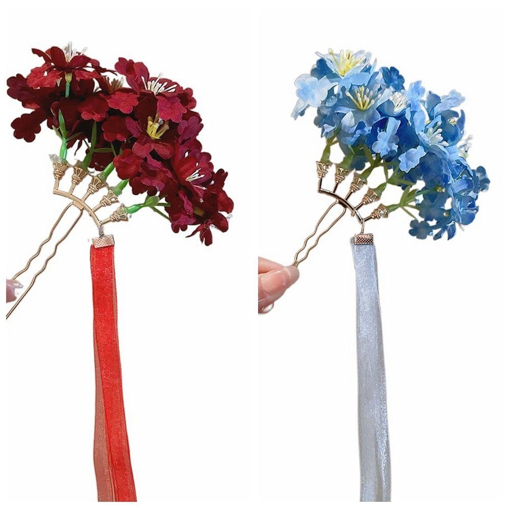 Bohemian Chinese Style Side Clip Fairy Thai Hair Fork Elegant Bride Hair Accessories  Bridesmaid