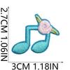 DIY handmade decorative cloth stickers colored digital stickers bag change dress up music note bow computer embroidery label3 pcs MOQ, mix styles