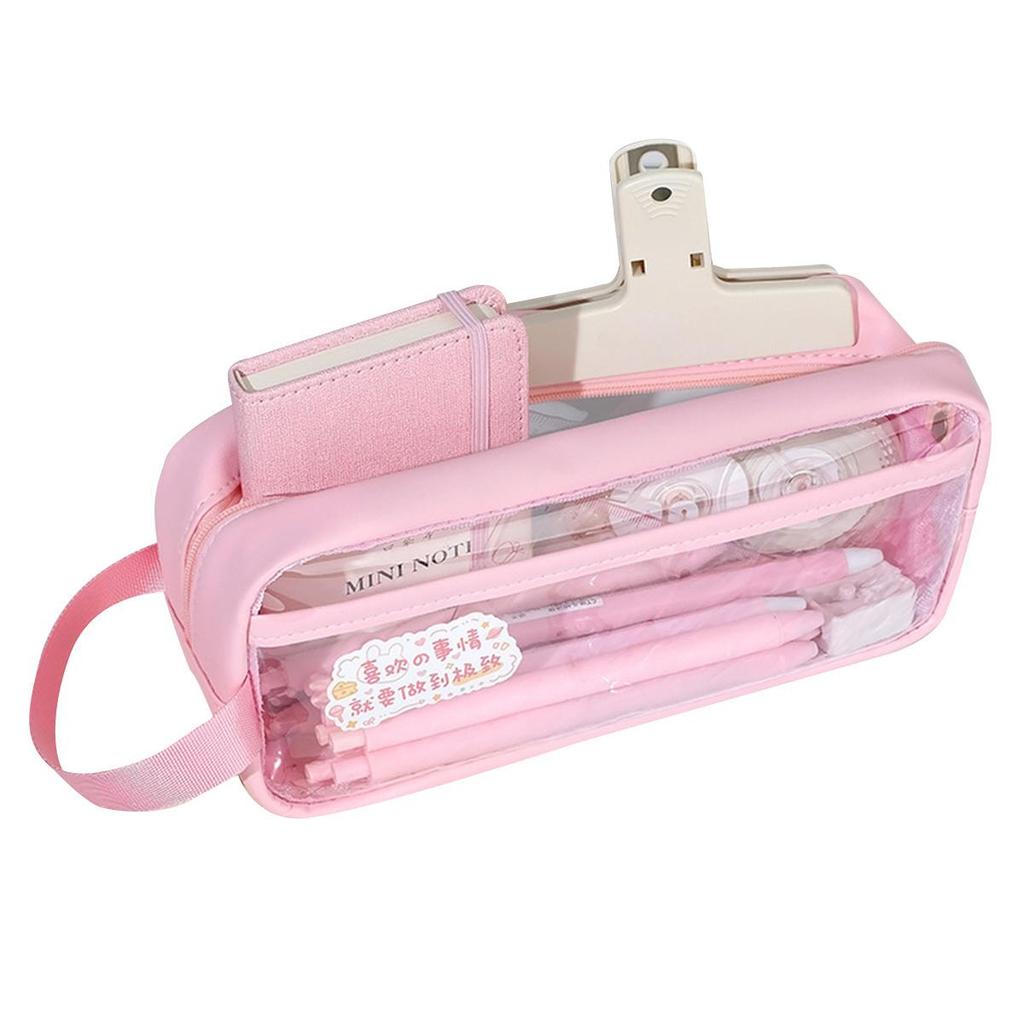 Transparent Large Capacity Pencil Bag Ins Style School Case Stationery Holder Waterproof Portable Pen Case Pencil Storage Bag