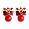 New autumn and winter wind lion dance stud earrings suitable for Chinese New Year earrings Spring Festival red New Year earrings women