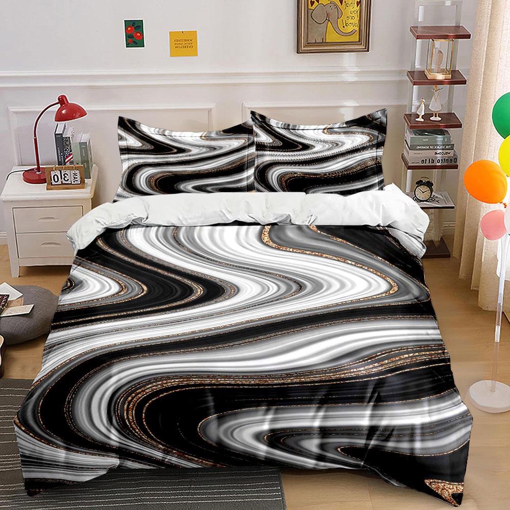Golden streaks on waves. Bedding sets Duvet covers Pillowcases(1* Duvet Cover 2* Pillowcases without duvet insert)
