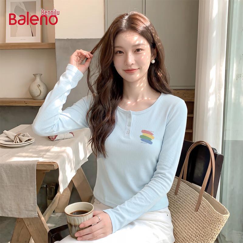 Baleno Women's Henley Neck Long Sleeve Base Layer Top