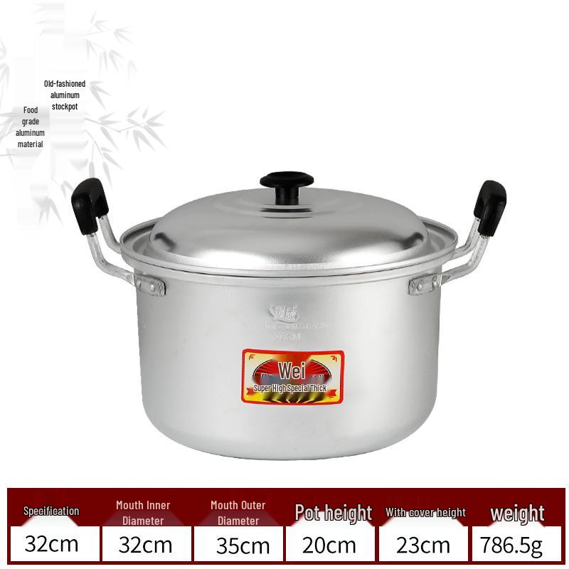 Xiangwei Classic Aluminum Steamer & Soup Pot for Gas Stoves, Thickened for Boiling and Cooking