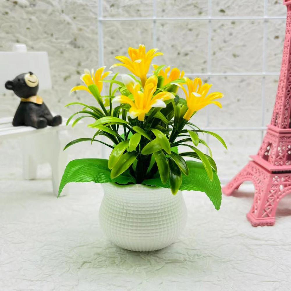 Realistic Orchid Plastic Square Pot Potted Plant For Wedding And Display Hotel