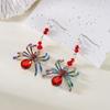 3pairs Colorful Rhinestone Drop Earring Zinc Zinc Alloy Spider Earrings Halloween Dangle Earrings  Girls Gift