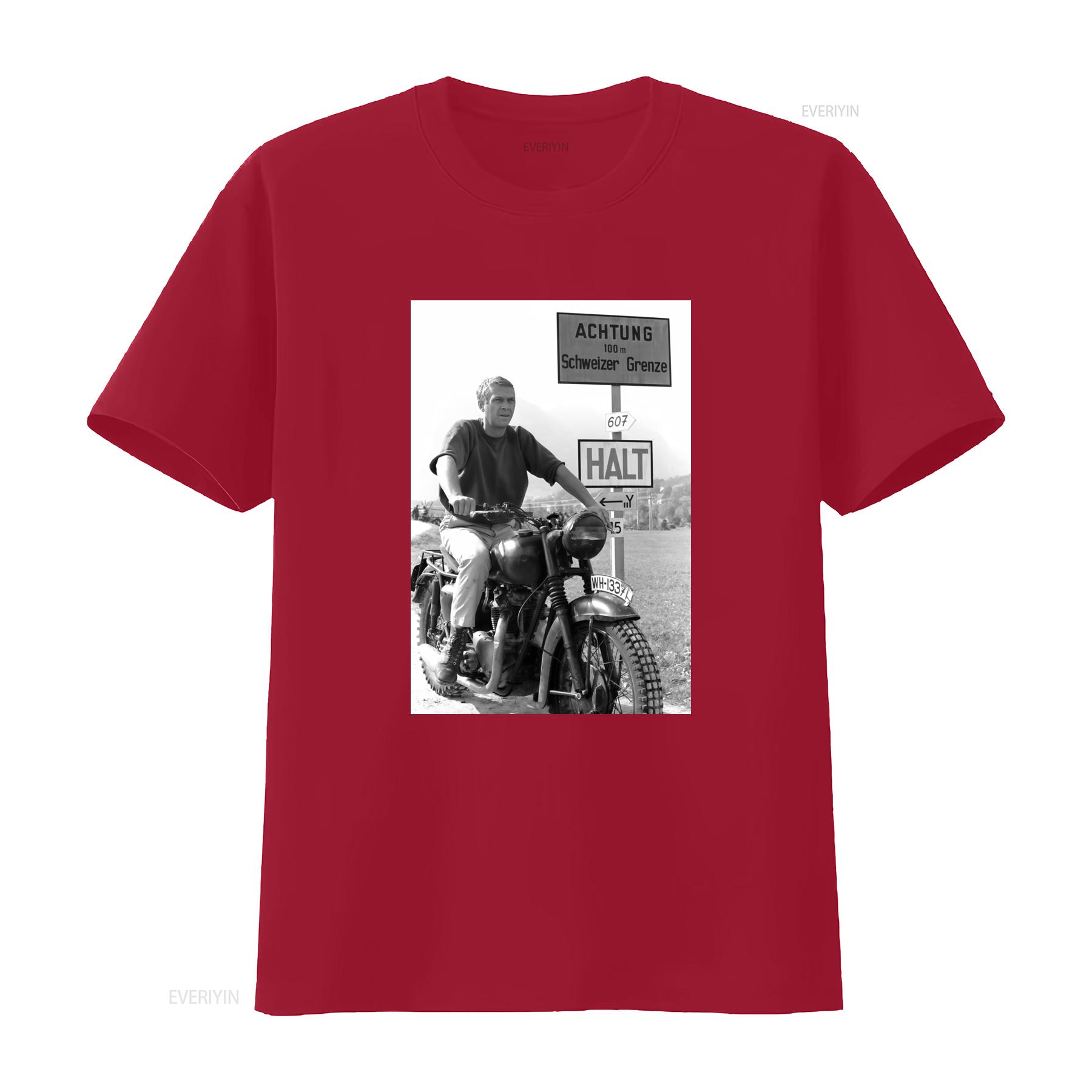 The Great Escape Vintage Classic Biker Motorcycle T Shirt 9056 Retro Style Lover vintage Washed Stylish Versatile Unisex S