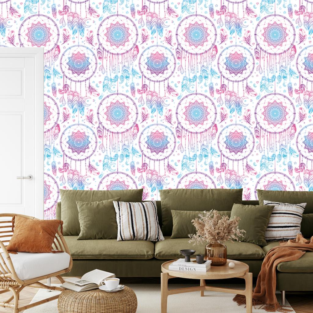 Indian dream catcher wallpaper for living room and bedroom 50x1000