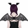 Bat Wing with Headwear Set Black Wing Bats Ears Headband Adults Halloween Wing Vampires Costume Wing