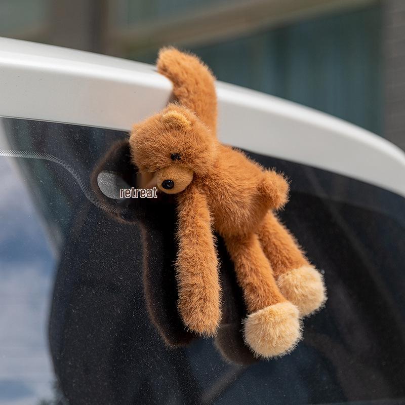 Plush Long-Armed Animal Fridge Magnet Doll - Teddy Bear Dog Car Ornament