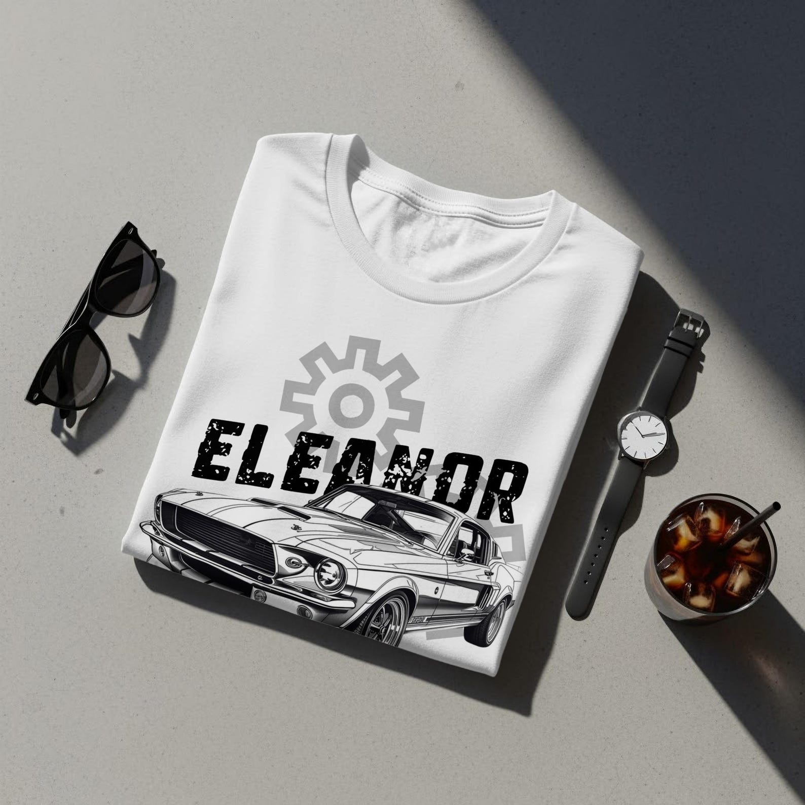 Eleanor Mustang GT500 T-Shirt | 1967 Muscle Car Graphic Tee | Vintage Gearhead Apparel S