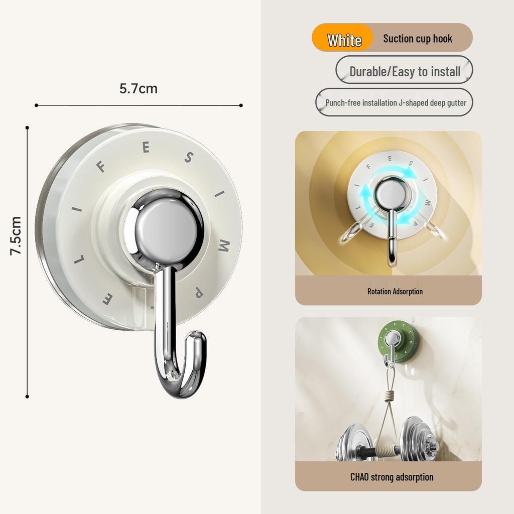 Drehbarer Saugknapf-Haken für Bad & Küche – Bohrfrei, Starkes Vakuum, Rückstandsfrei, Kleber für Türen & Wände.