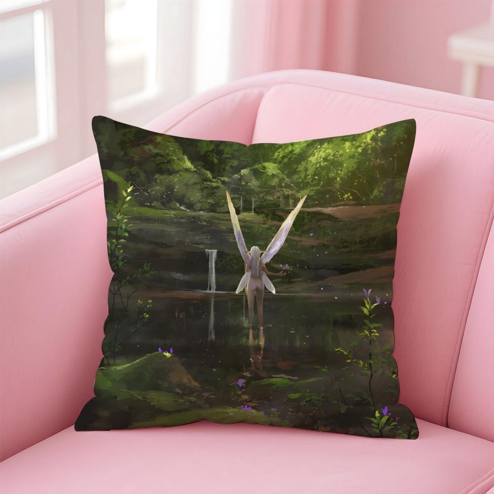 FFairies Cushion Cover Pillowcase Short Plush Invisible zipper Room Sofa Cushion Cover