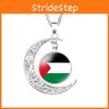 Handcrafted Palestinian Flag Design Moon Pendant Necklace Factory Direct Sale