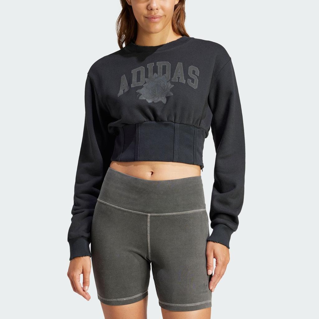 Adidas Originals Crew Sweatshirt Women Tops Black IY9028