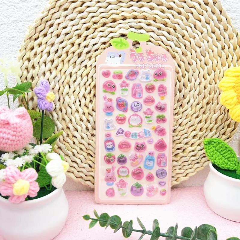 

Мультяшні Тварини Їжа 3D Рельєфні Наклейки Креативні Милі Естетичні Наклейки DIY Чохол для Телефона Щоденник Веселі Модні Декоративні Наклейки A12