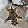 Tiger Pattern Faux Cashmere Rug With Animal Print For Living Room Decor