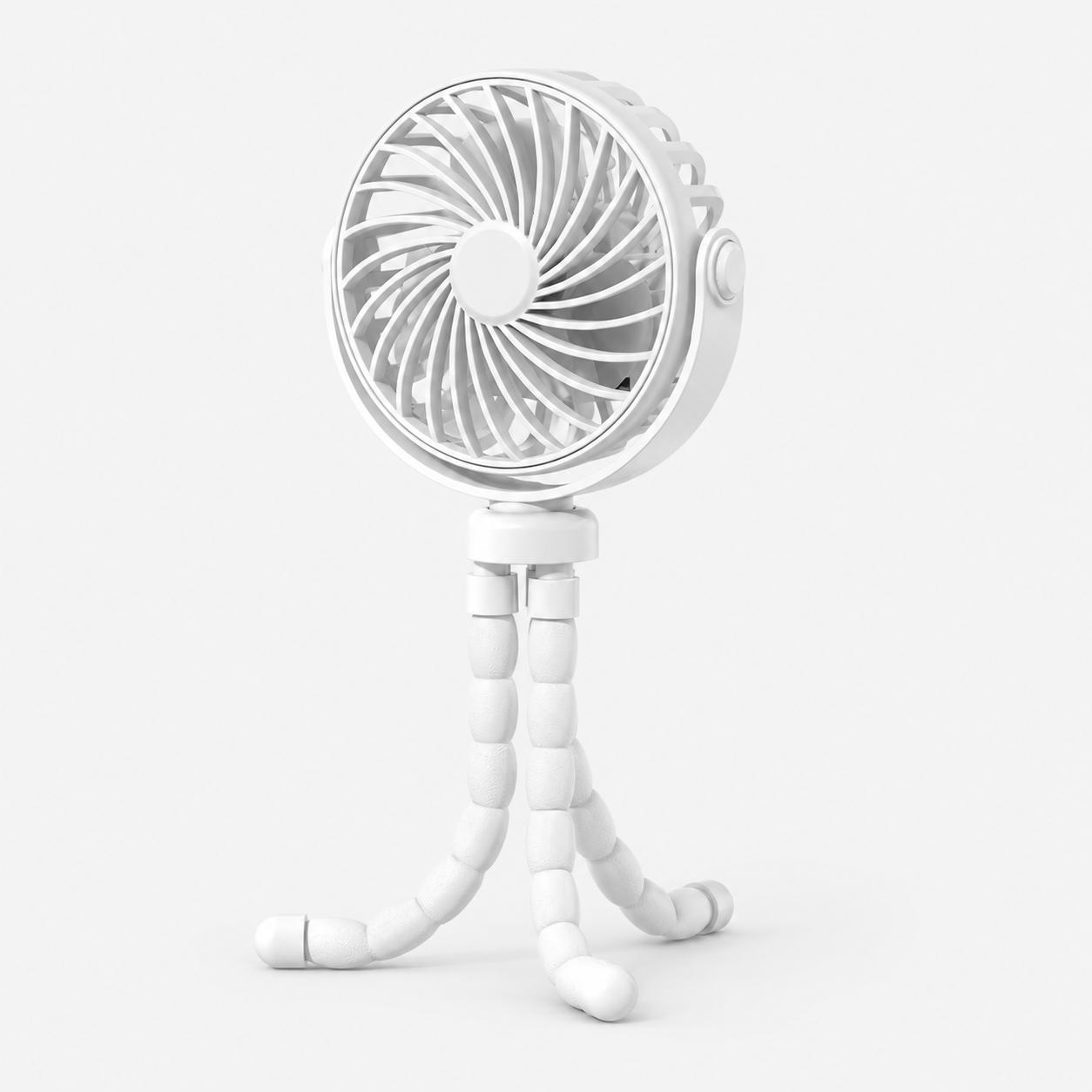 Flexible Tripod Stroller Fan, USB Rechargeable Portable Mini Fan with 3 Speeds, 360° Adjustable Head, Bendable Octopus Legs for Baby Stroller, C USB Type-C