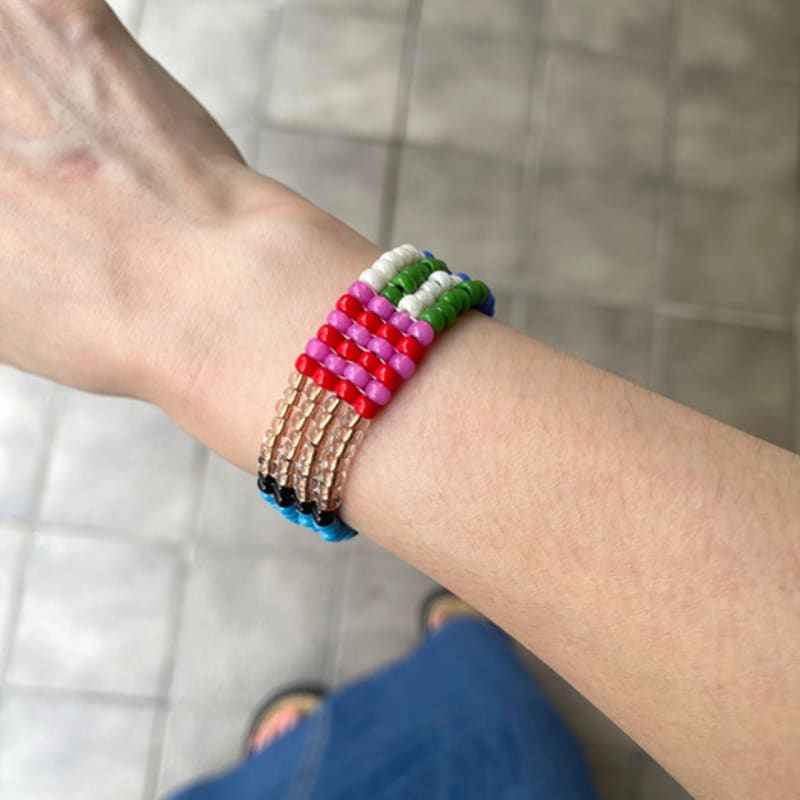 

Bevel Multi Pattern Biz Bracelet Blue