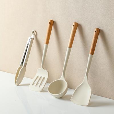 Non-stick Silicone Cookware Set Food Grade Cooking Set Kitchen Cookware Fried Shovel Soup Ladle Spatula Utensils Chef
