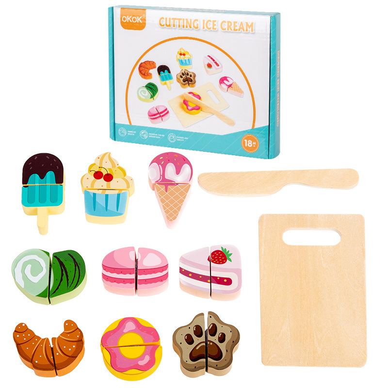 Wooden Play House Simulation Food Fruit Cutting Le Children'S Vegetables Cutting Watch Kindergarten Baby Early Education Toys