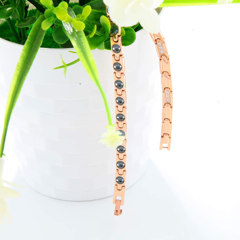 Hachi Women's Titanium Hematite Magnetic Necklace, Anti-Static, Fashion Jewelry, 47.5cm