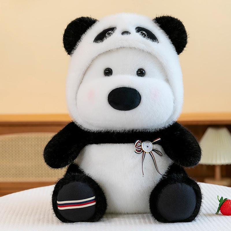 

New dog turned panda doll cute puppy plush toy children s gift doll 27cm