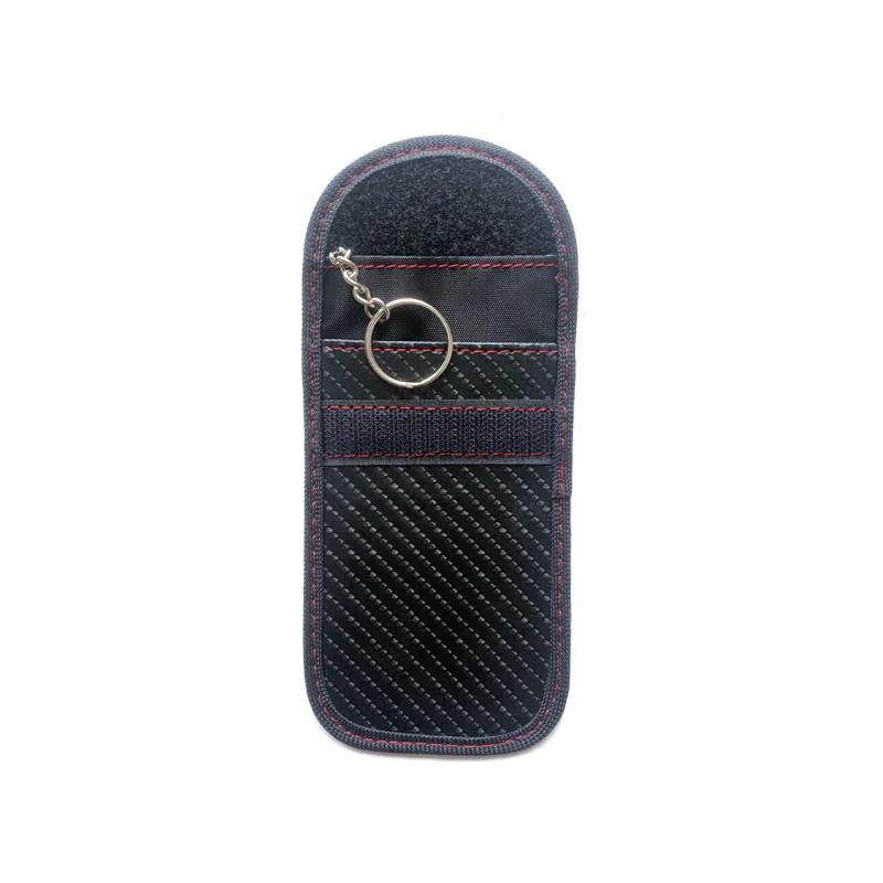 2025 New Carbon Fiber Anti-Magnetic Car Key Case RFID Anti-Theft Key Pouch Unisex Plain Color Key Holder from Mainland China