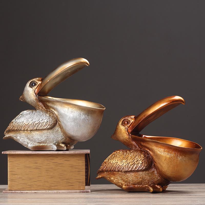 Pelikan Vogel Ornament Retro Harz Schlüssel Schmuck Aufbewahrung Tukan Eingangshalle Wohnzimmer Teetisch Heim Kunsthandwerk Kreativ