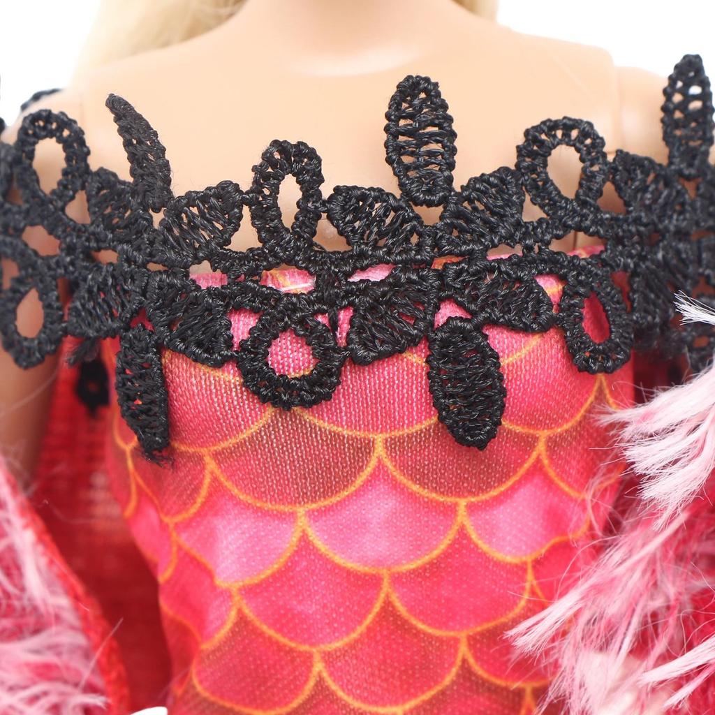 Elegant Doll Clothes for 30cm Doll 11.5'' Girl Doll Dress Fishtail Skirt with Scarf Handbag Shoes Accessories Kids Toy Gift