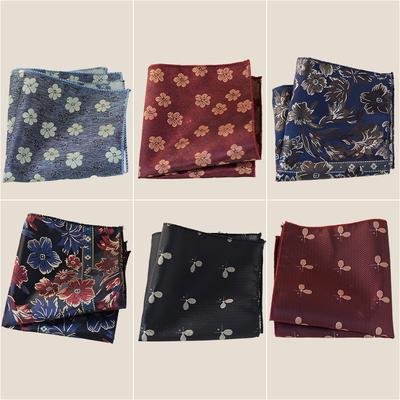 Vintage Hong Kong Stil Floral Taschenhandtuch Herren Business Anzug Einstecktuch Kleideraccessoires Brusttuch Kleines Quadratisches Handtuch