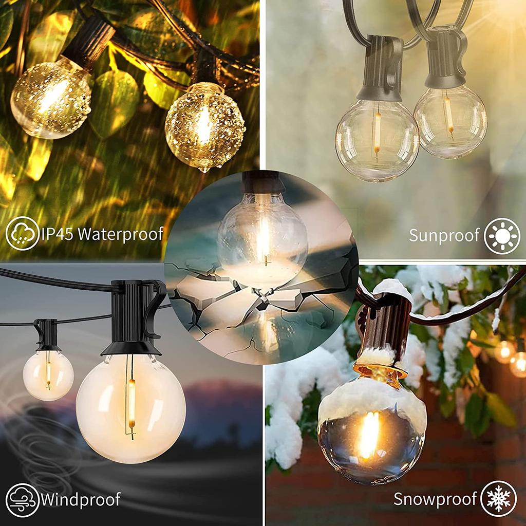 20 Pack G40 E12 LED Bulb 1W Warm White Globe Light 5V 24V 110V 220V Dimmable LED for Waterproof String Lights Garden Decoration