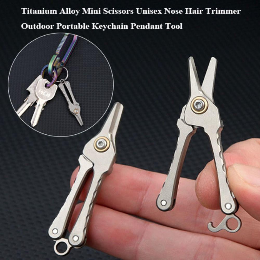 Mini Unisex Nose Hair Trimmer Silver Beard Trimming Titanium Alloy Scissors  Outdoor Tool