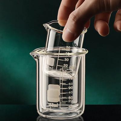 Vysoká borosilikátová skleněná odměrka Průhledná stupnice Odměrka Laboratorní kádinka Kuchyňská pekařská odměrka 50/100/150/250/500/1000ml