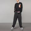 Li Ning Sports Basketball Series Logo Print Locker geschnittenes Langarm-T-Shirt Herbst Unisex Oberteile Schwarz AHSR823-2