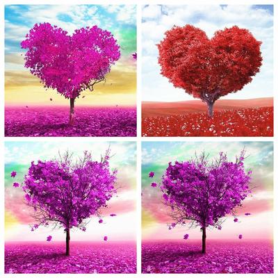 5d Diamond Painting Tree DIY Mosaic Landscape Full Square/Round Diamond Embroidery Heart Home Decor Craft Kit