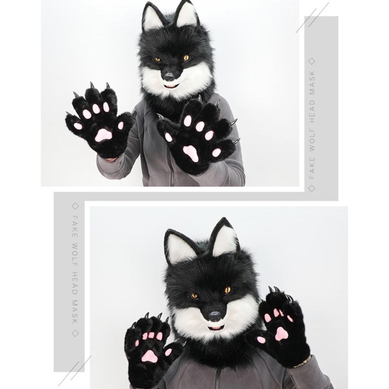 Lebensechte Hunde Vollkopfmaske Bequeme Kopfbedeckung Hut Realistisch Aussehendes Design für Cosplay und Themenveranstaltungs-Verkleidung